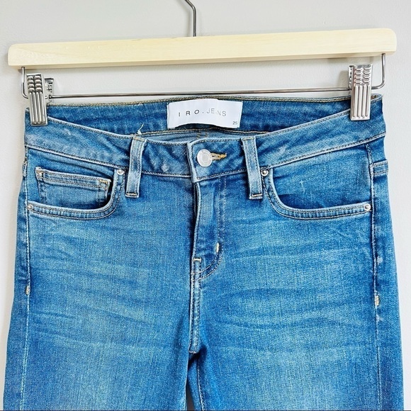 IRO Jeans Jarod Blue distressed hems ankle skinny jeans - Picture 7 of 10